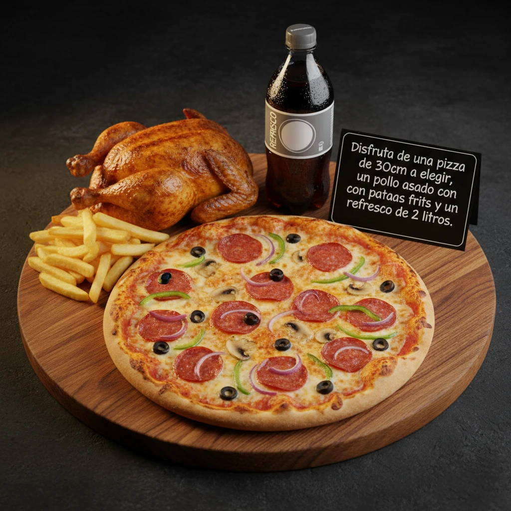 Oferta 19: Pizza 30cm y Pollo Asado